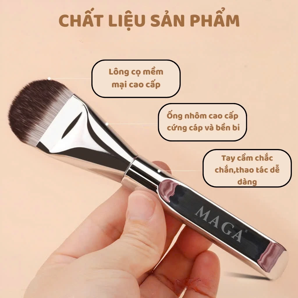 Cọ tán nền kem chống nắng mỏng chuyên nghi MAGA dàn nền siêu mỏng và đều cho vẻ ngoài hoàn hảo MA46ệp