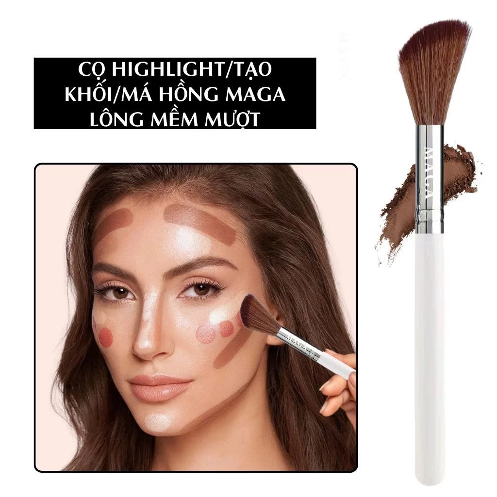 Cọ Má Hồng Xéo MAGA Angled Stippling Brush MA114
