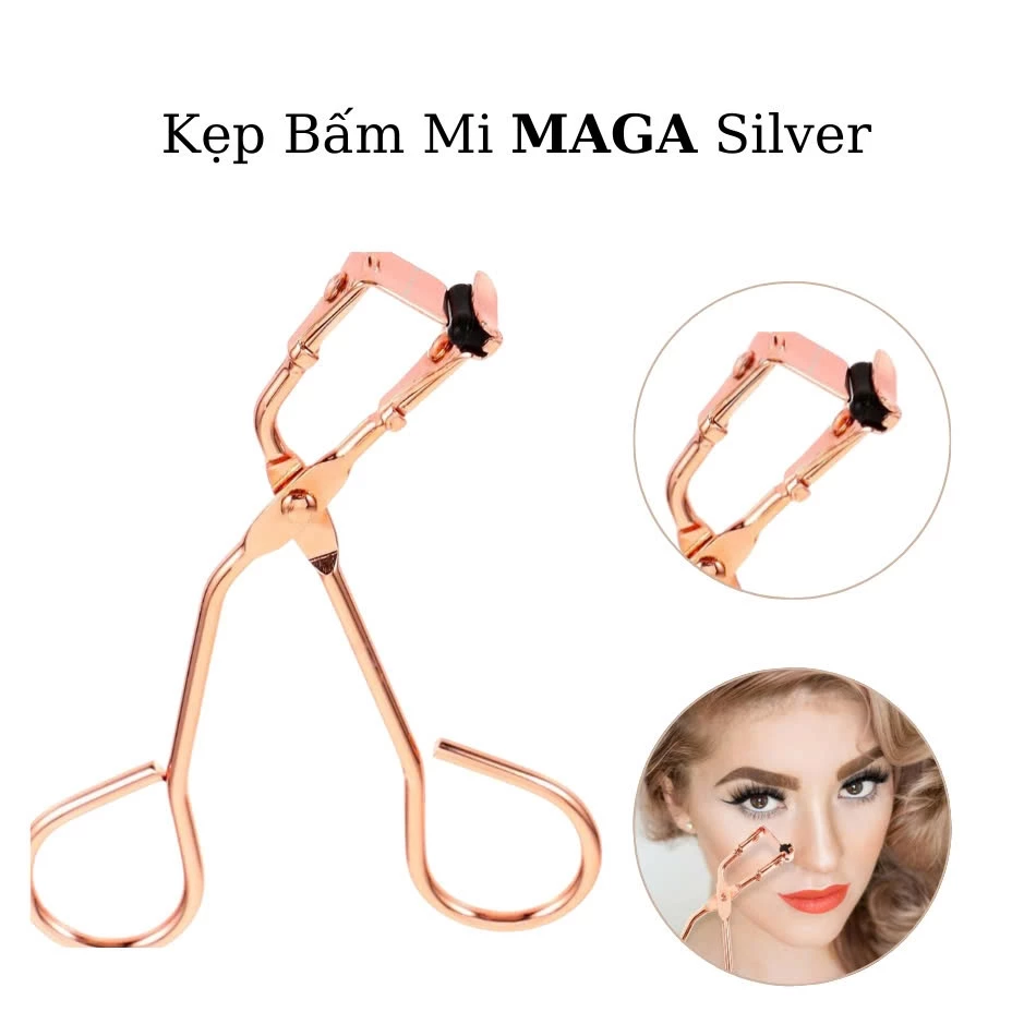 Kẹp Bấm Mi Góc Mẫu Mới MAGA Lash Curler Pro Edge Xtra Bằng Titan Chống Ghỉ Cao Cấp Size S BM007