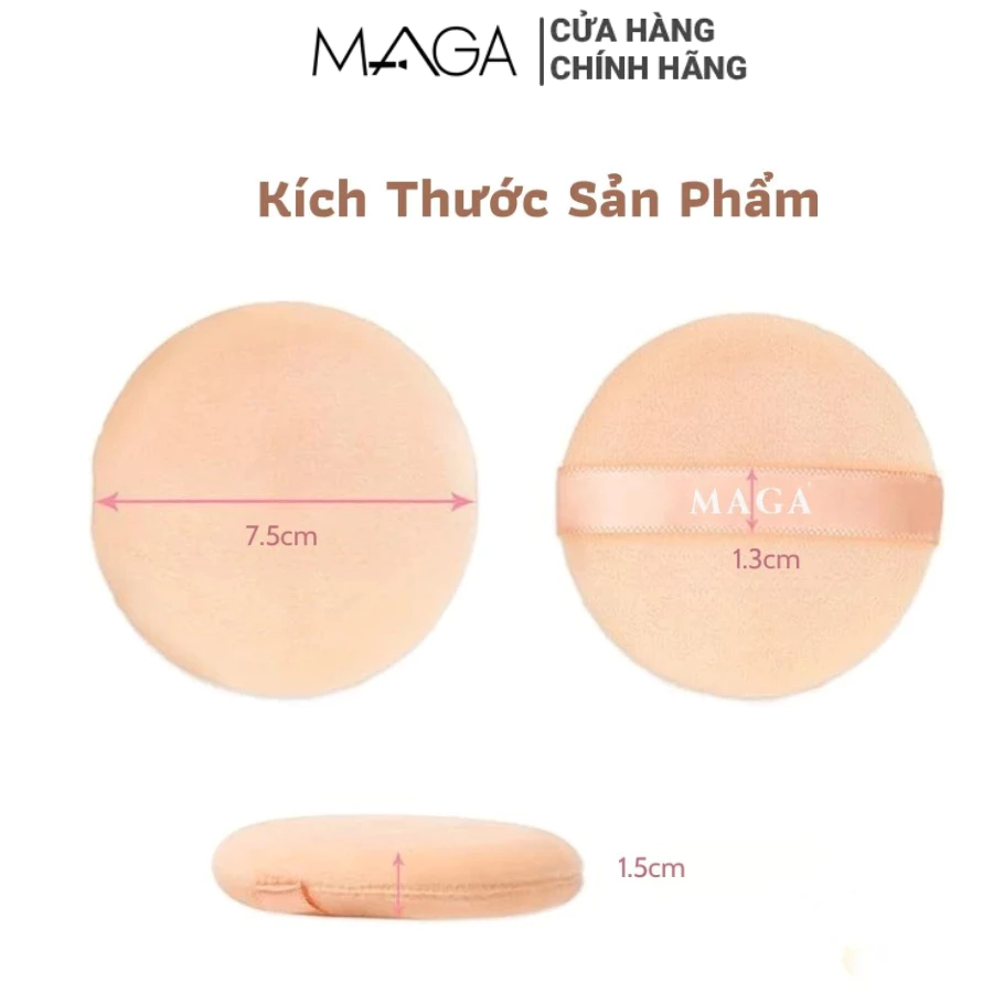 Bông phấn khô MAGA Professional Powder Puff MA002 có đệm khí cực kỳ mềm mại đánh phấn nền/phấn phủ