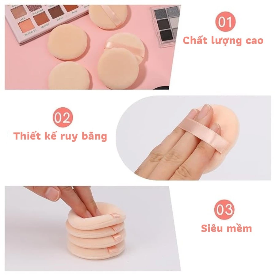 Bông phấn khô MAGA Professional Powder Puff MA002 có đệm khí cực kỳ mềm mại đánh phấn nền/phấn phủ