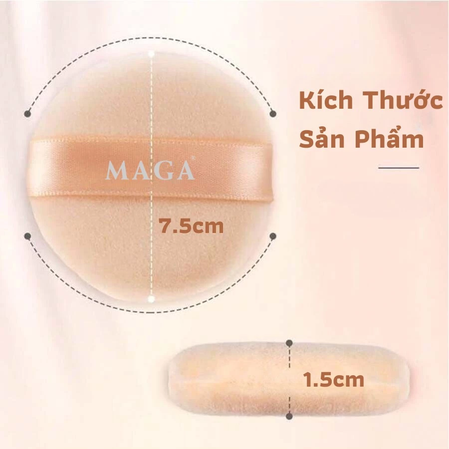 Bông phấn khô MAGA Professional Powder Puff MA002 có đệm khí cực kỳ mềm mại đánh phấn nền/phấn phủ