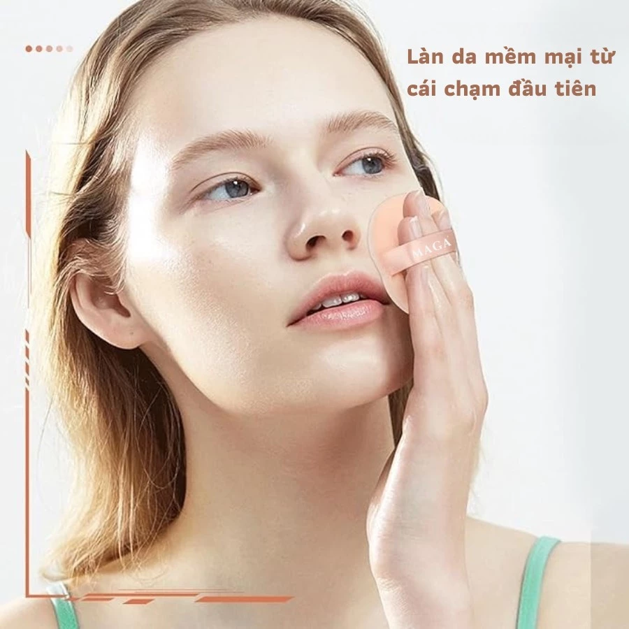 Bông phấn khô MAGA Professional Powder Puff MA002 có đệm khí cực kỳ mềm mại đánh phấn nền/phấn phủ