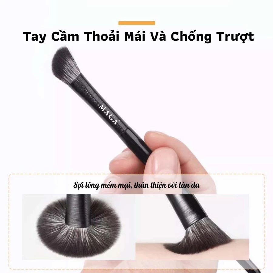 Cọ đánh khối mũi vạt xéo góc cạnh chuyên nghiệp MAGA Genuine Angled Nose Shadow,cọ tạo khối làm đẹp tiện lợi MA101
