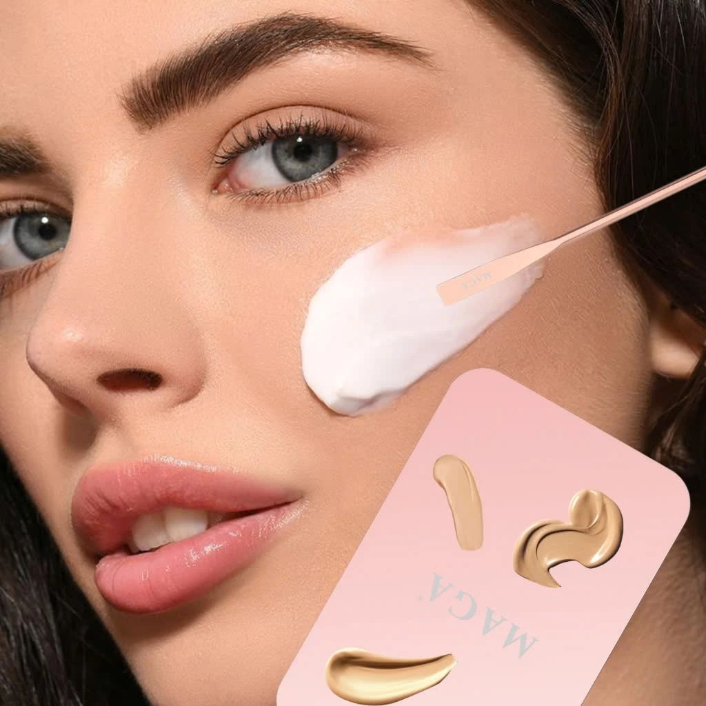 Bảng Trộn Kem Nền Kèm Thanh Lấy Mỹ Phẩm MAGA Acrylic Makeup Mixing Palette Rose M010