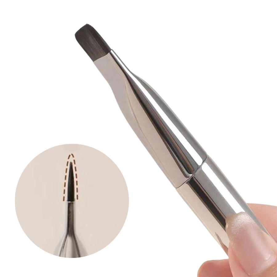 Cọ Cao Cấp MAGA Silver Foundation MA107 - Cọ Dẹt Ngắn Dàn Nền Ánh Bạc - Cọ dàn nền - Cọ đánh nền - Cọ tán kem nền