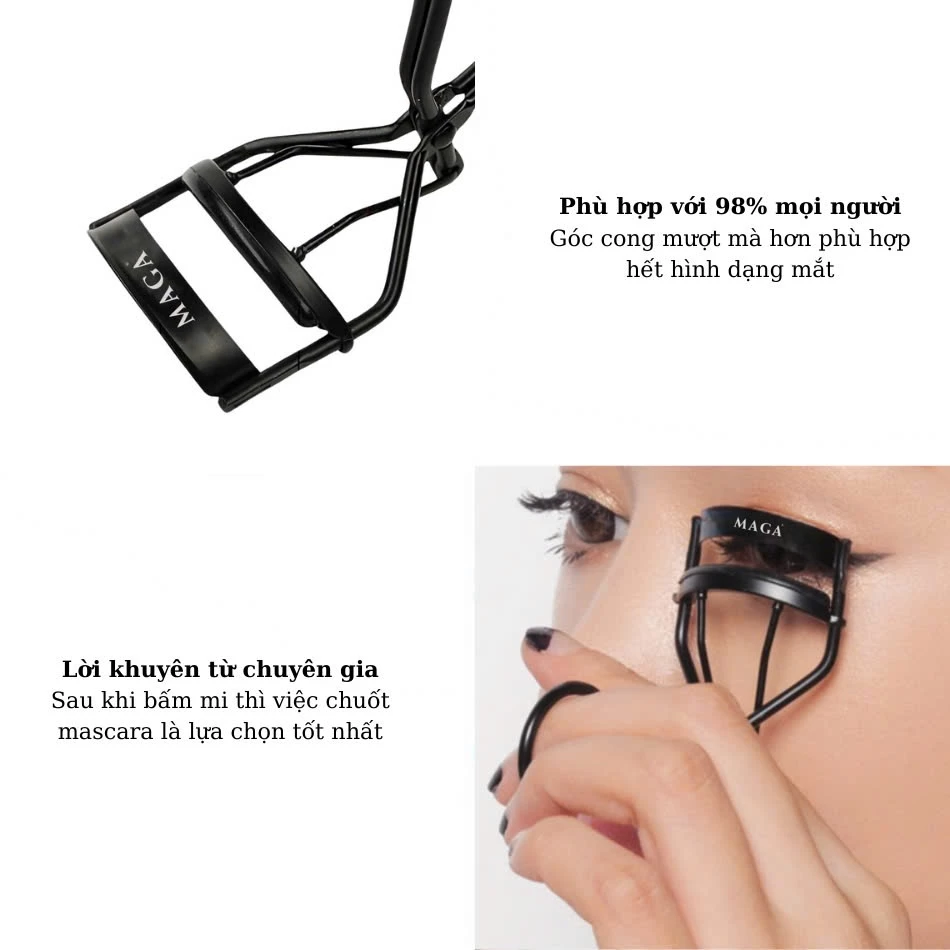 Kẹp bấm mi cao cấp MAGA Classic Eyelash Curler bấm cong mi và giữ nếp BM003
