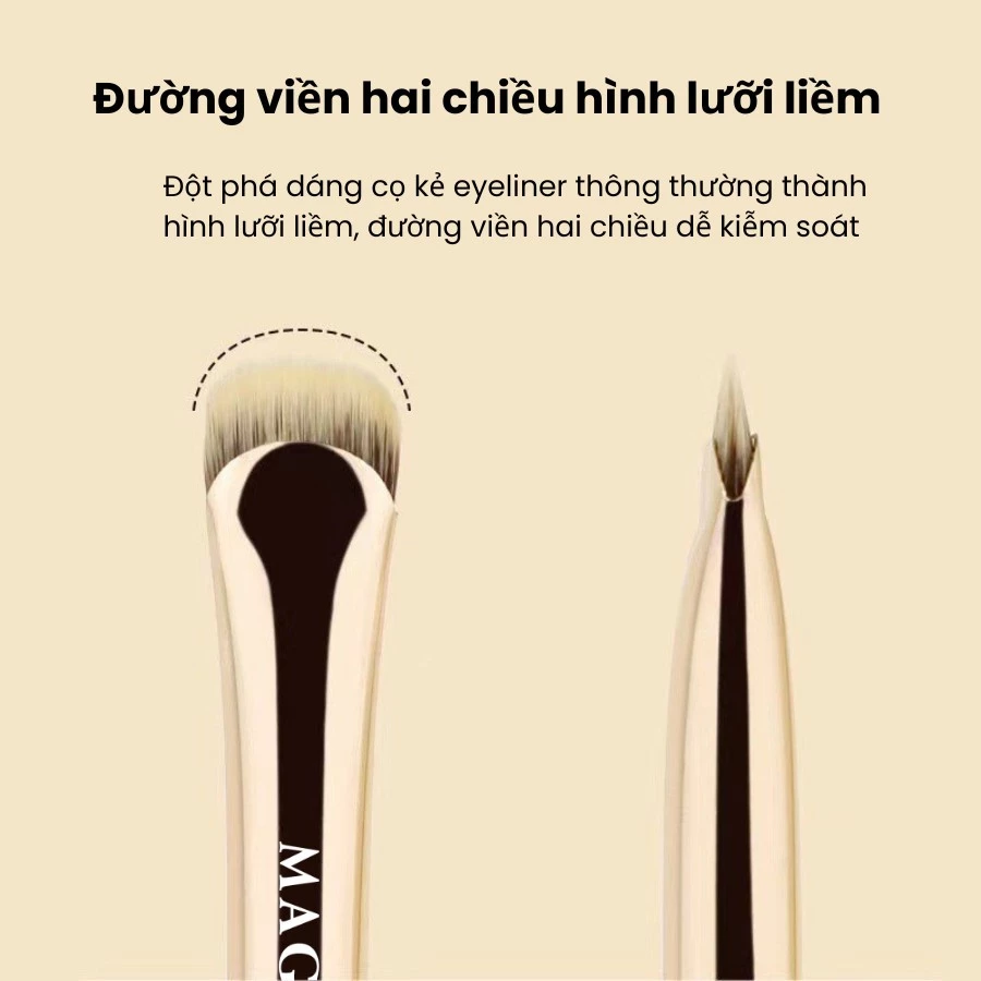 Cọ Kẻ Mí Dưới, Mí Mắt, Bọng Mắt Hình Lưỡi Liềm MAGA Crescent Eyeliner MA106 (Màu Mạ Vàng)