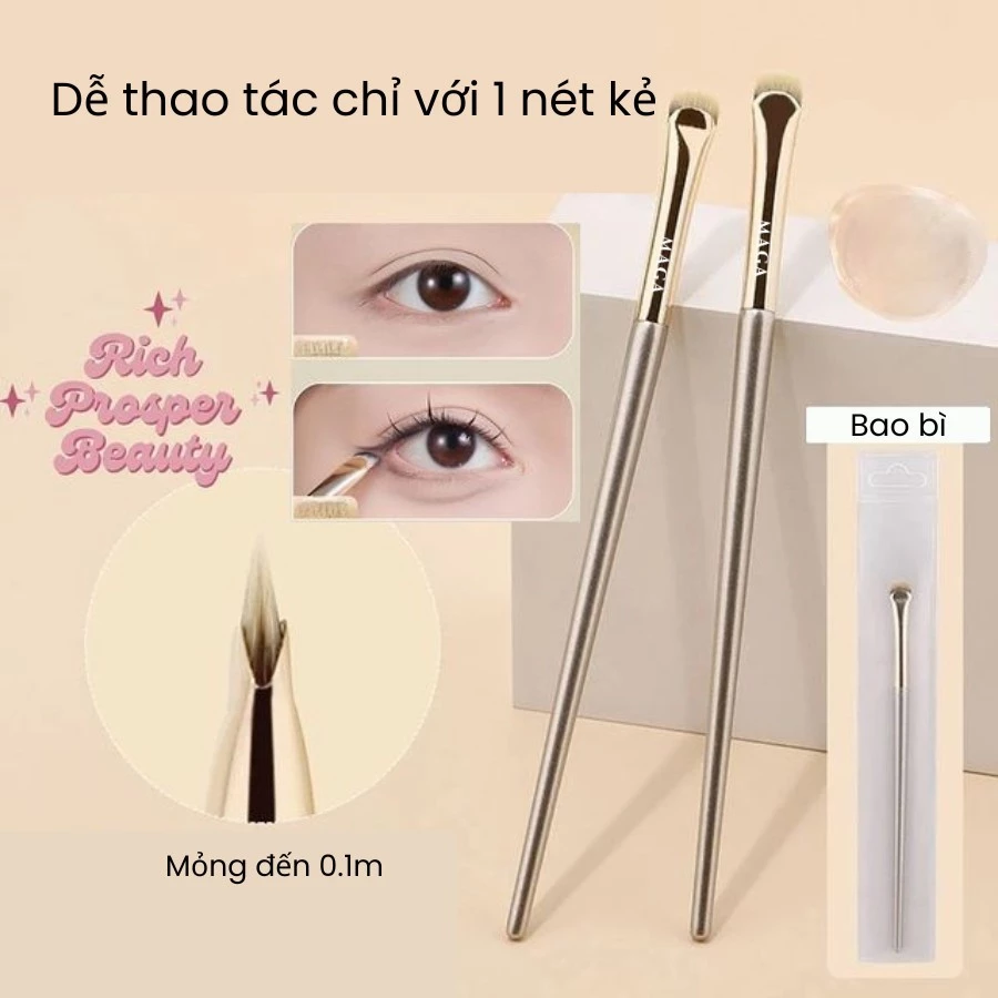 Cọ Kẻ Mí Dưới, Mí Mắt, Bọng Mắt Hình Lưỡi Liềm MAGA Crescent Eyeliner MA106 (Màu Mạ Vàng)