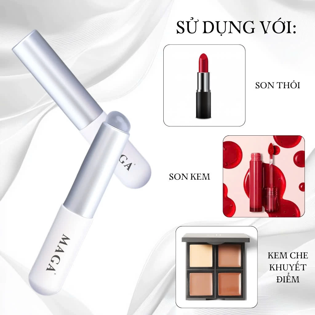 Cọ tán son đầu tròn silicon có nắp siêu xinh MAGA Silicone lip brush tán son siêu mịn MA35