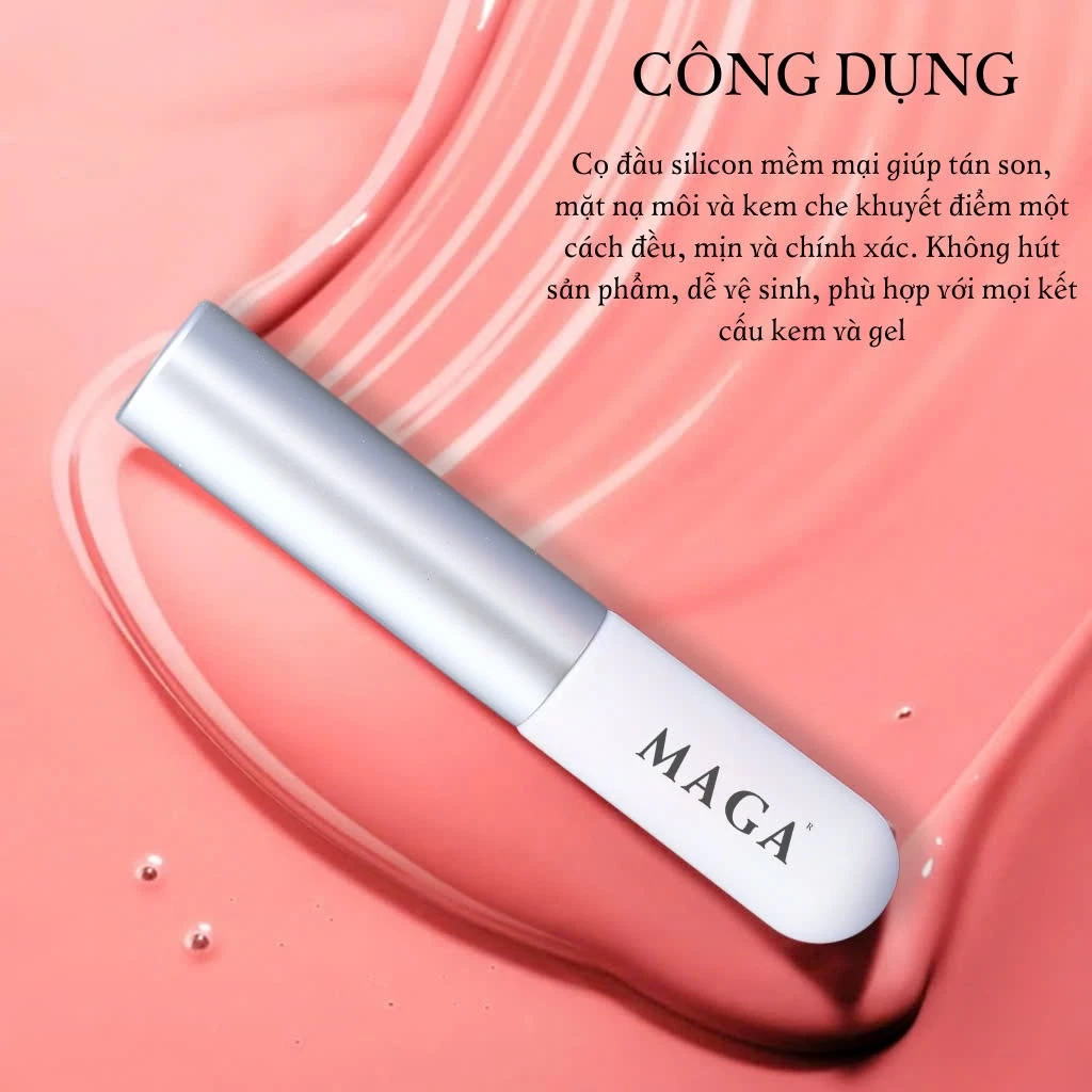 Cọ tán son đầu tròn silicon có nắp siêu xinh MAGA Silicone lip brush tán son siêu mịn MA35