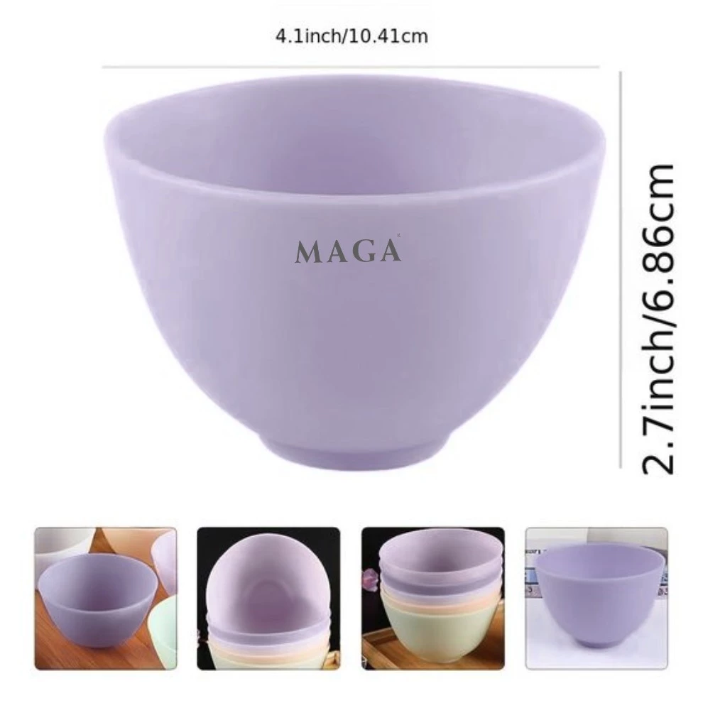 Bát Trộn Mặt Nạ Silicon MAGA Face Mask Mixing Bowl Dụng cụ Thẩm mỹ viện Chuyên dụng Mặt (Tím Nhạt) MAB01