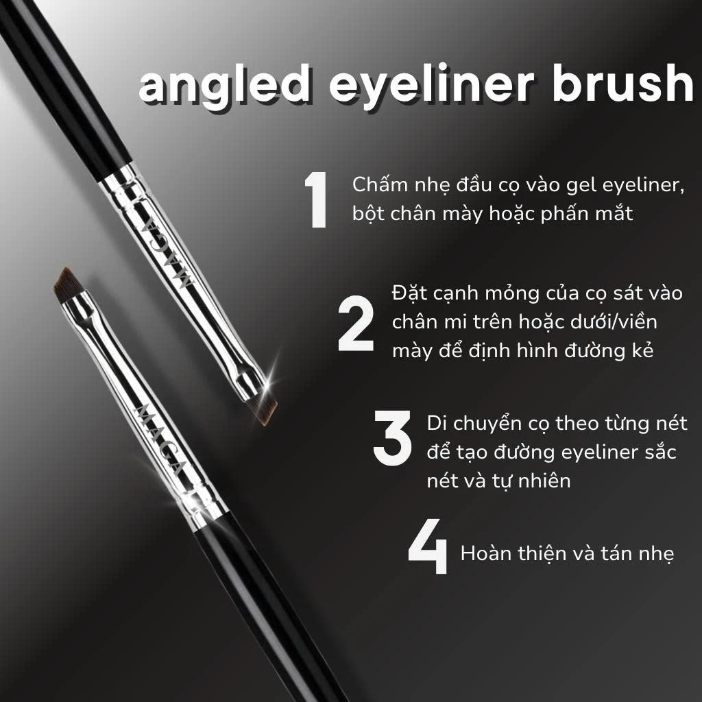 Cọ mảnh lông dài tém mày, kẻ mắt, mở tròng, vẽ bọng MAGA Angled Eyeliner Brush MAT06 chuyên nghiệp