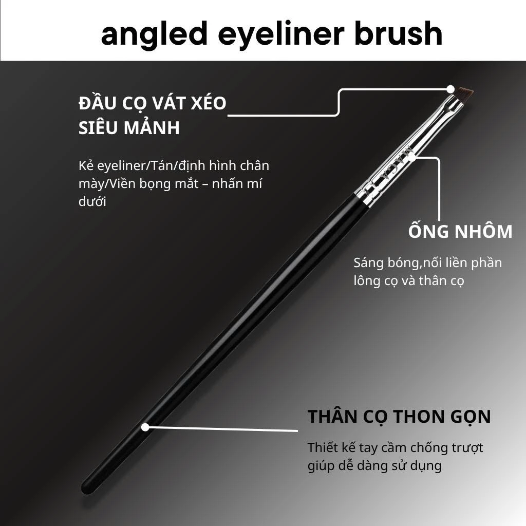 Cọ mảnh lông dài tém mày, kẻ mắt, mở tròng, vẽ bọng MAGA Angled Eyeliner Brush MAT06 chuyên nghiệp