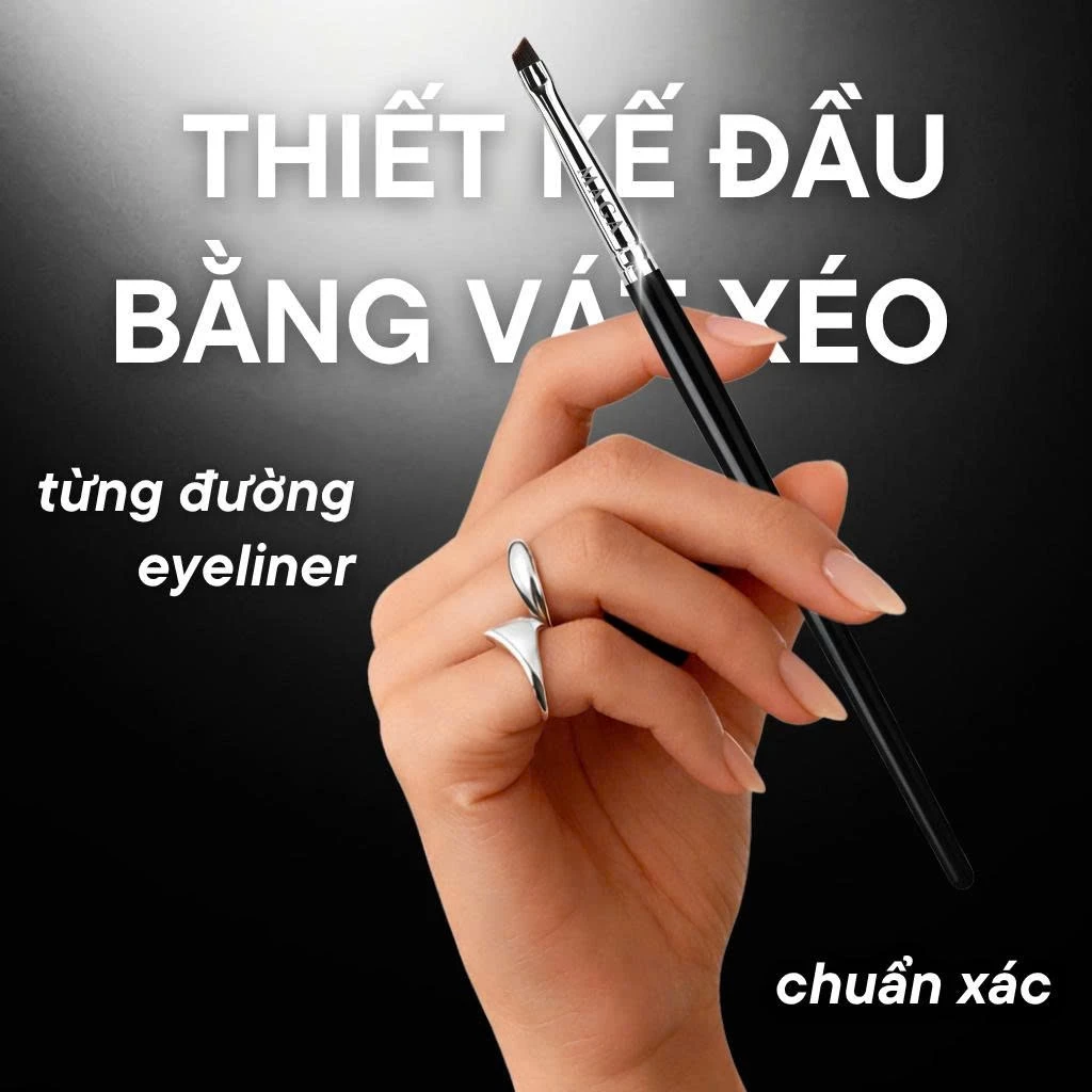 Cọ mảnh lông dài tém mày, kẻ mắt, mở tròng, vẽ bọng MAGA Angled Eyeliner Brush MAT06 chuyên nghiệp