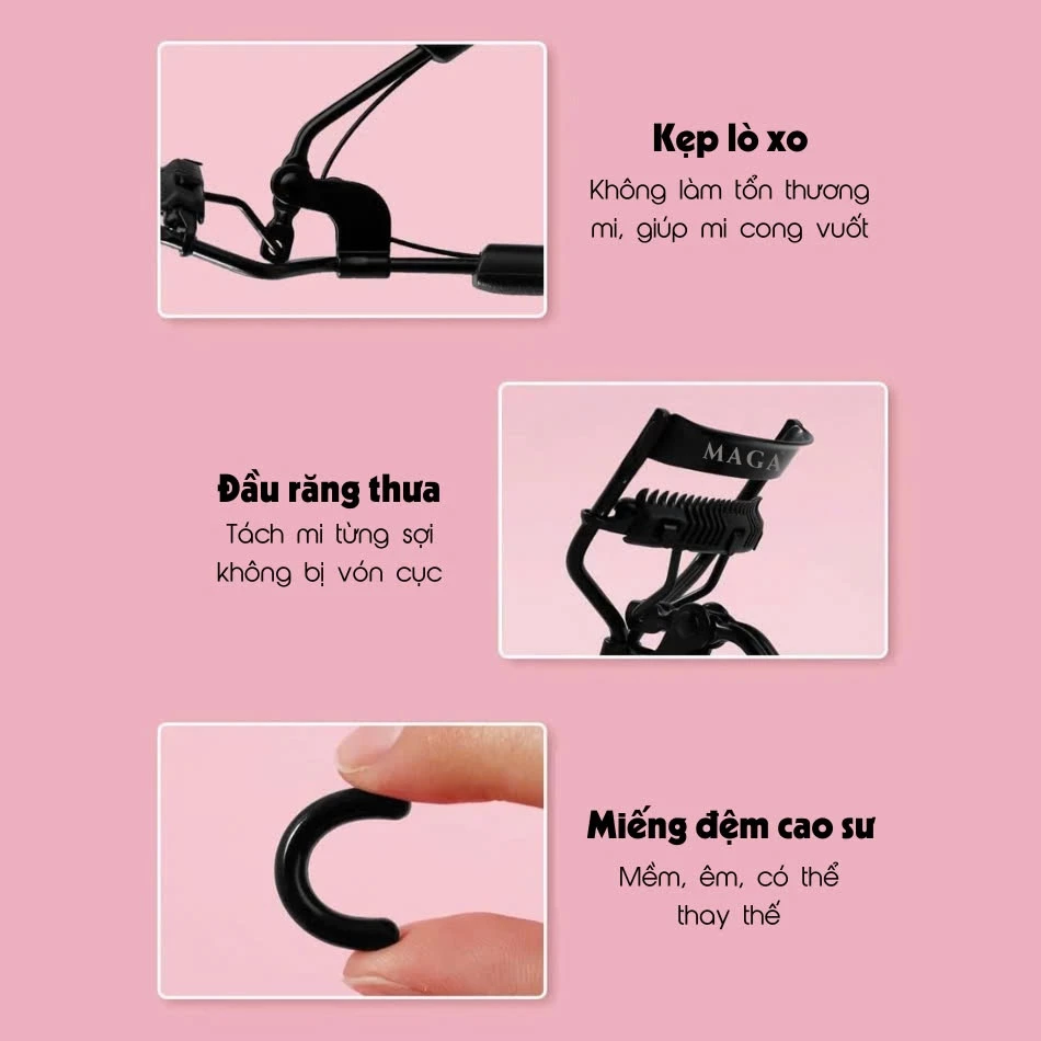 Kẹp Bấm Mi Góc Thế Hệ Mới MAGA Eyelash Curler- Kẹp mi góc - Kẹp Mi Đầu và Cuối Mi Siêu Cong BM008